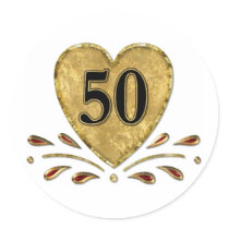 50ste Verjaardag - Goud Stickers