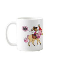 6 éénjarigenmeisje op een poney koffie mokken
