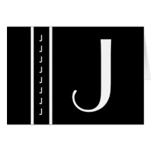 Aangepast Zwart-wit Monogram - Aanvankelijk "J " Kaarten