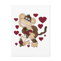 Aap met de de Rode T-shirts en Giften van Rozen