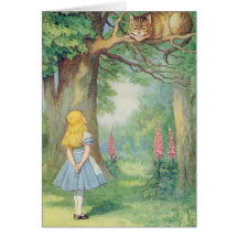 Alice en de Kat van Cheshire Wenskaart