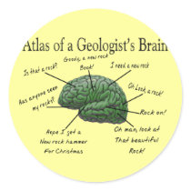 Atlas van de Grappige Giften van de Hersenen van e Ronde Sticker