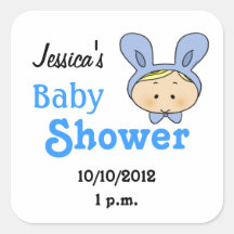 Baby shower voor babyjongen vierkante sticker