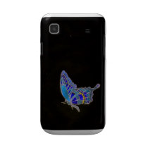Blauw vlinderontwerp voor de gevallen van de Melkw Samsung Galaxy Case