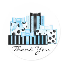 Blauwe Giften Ronde Stickers