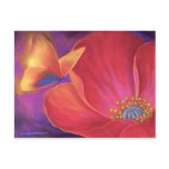 Butterfly Pink Poppy Art - Multi Postcard