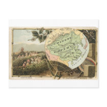 China, vintage kaart 1889