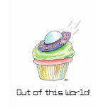 Cupcake met de T-shirt van de Schotel UFO/Flying