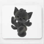Cute black kitten mouse mats