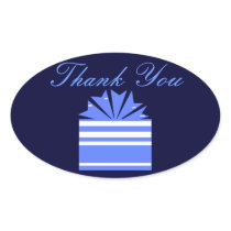 "Dank u" - de Blauwe en Witte Doos van de Gift Sticker