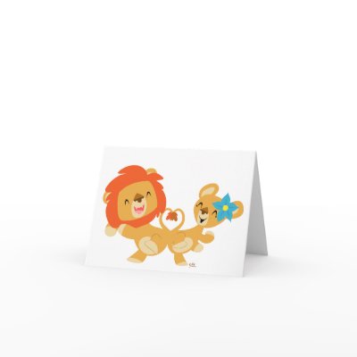 Dansend de leeuwpaar van de valentijnskaart noteca door Lioness_Graphics