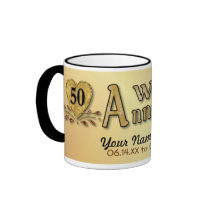 de 50ste Verjaardag - Goud - past aan Beker