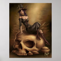 De Affiche van de Heks van Halloween Print