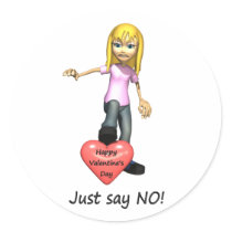 De anti-valentijnskaart zegt enkel Nr Ronde Sticker