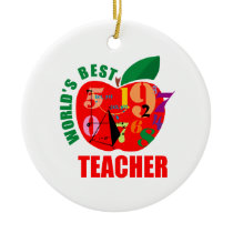 De Beste Leraar Apple van de wereld Kerstboom Ornamenten