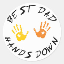 De beste Papa levert Gift over Ronde Stickers