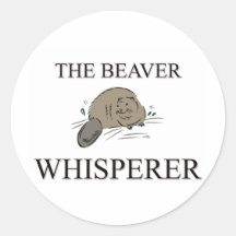 De bever Whisperer Ronde Sticker