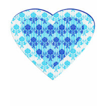 De Blauwe T-shirt van het Hart van het Patroon van