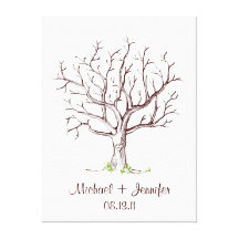 De Boom Guestbook van de Vingerafdruk van het huwe Stretched Canvas Print