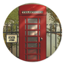De Britse Rode Stickers van de Telefooncel