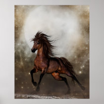 De bruine Affiche van het Paard