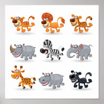 De dieren van de cartoon plaatsen 1