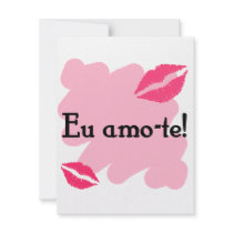 De EU amo -amo-te - de Portugese liefde van I u Gepersonaliseerde Uitnodigingen