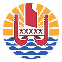 De Franse Polynesia Officiële Wapenkunde van het W Ronde Stickers
