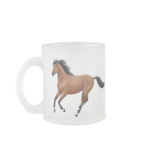 De galopperende Berijpte Mok van de Baai Paard