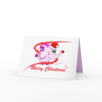 De gelukkige Vrolijke Kerstkaart van de Pink