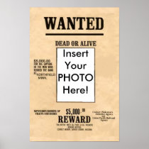 De gewilde Dode of Levende Affiche U kan woordenpi Plaat