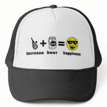 De grappige Lacrosse van de T-shirt + Bier = Geluk Trucker Petten