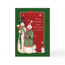 De Groet van Kerstmis van de Familie van de sneeuw Kaart