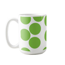 De grote Groene Punten van de Erwt op Wit Koffie Beker