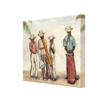 De Haïtiaanse Musici van de Straat Gallerij Wrapped Canvas