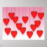 De Hangende Harten van de valentijnskaart Print