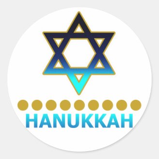 De Jodenster Menorah van de Chanoeka Ronde Stickers