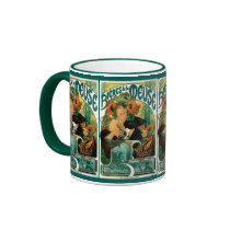 De Jugendstil van Mucha:  La Meuse van Bieres DE Koffie Mokken