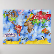 De kaart van de kinderen van "DEZE WERELD van Unga Afdruk