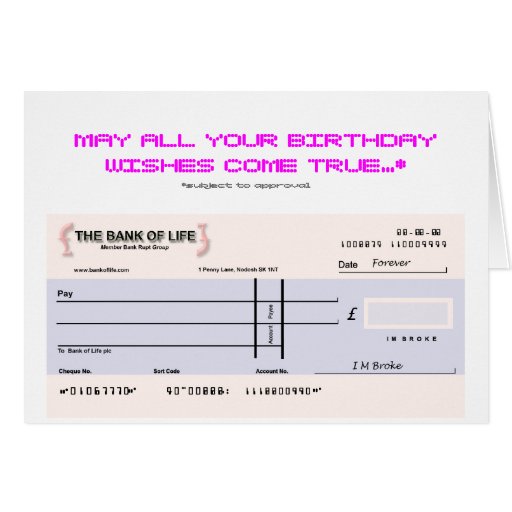 joke cheque template de kaart van de verjaardag van de blanco cheque zazzle joke cheque template de kaart van de verjaardag van de blanco cheque zazzle