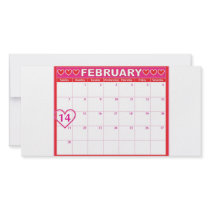De Kalender van de Dag van valentijnskaarten