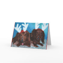 De Kerstkaart van het Paar van Doxie van de tekkel