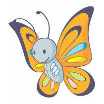 De leuke Cartoon van de Vlinder van het Baby