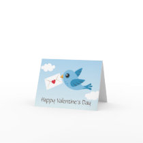 De leuke kaart van de Valentijnsdag met blauwe vog