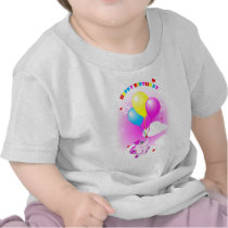 De leuke Roze T-shirt van het Baby van de Verjaard