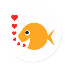De leuke Sticker van de Goudvis van de Liefde van 