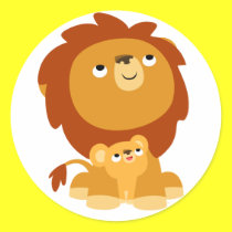 De leuke Sticker van de Leeuw en van de Welp van d stickers
