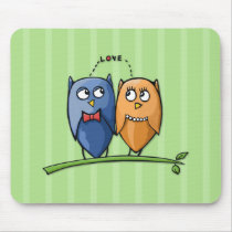 De Liefde groene Mousepad van de uil Muismatten