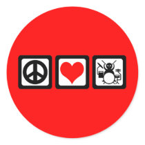 De liefdetrommels van de vrede ronde stickers