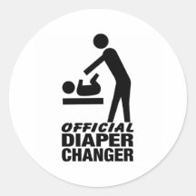 De officiële Wisselaar van de Luier Ronde Sticker